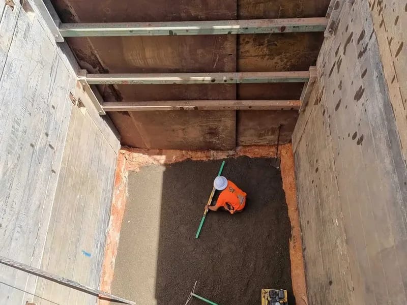 Rock boring and deep trenching for Taylors Run branch sewer